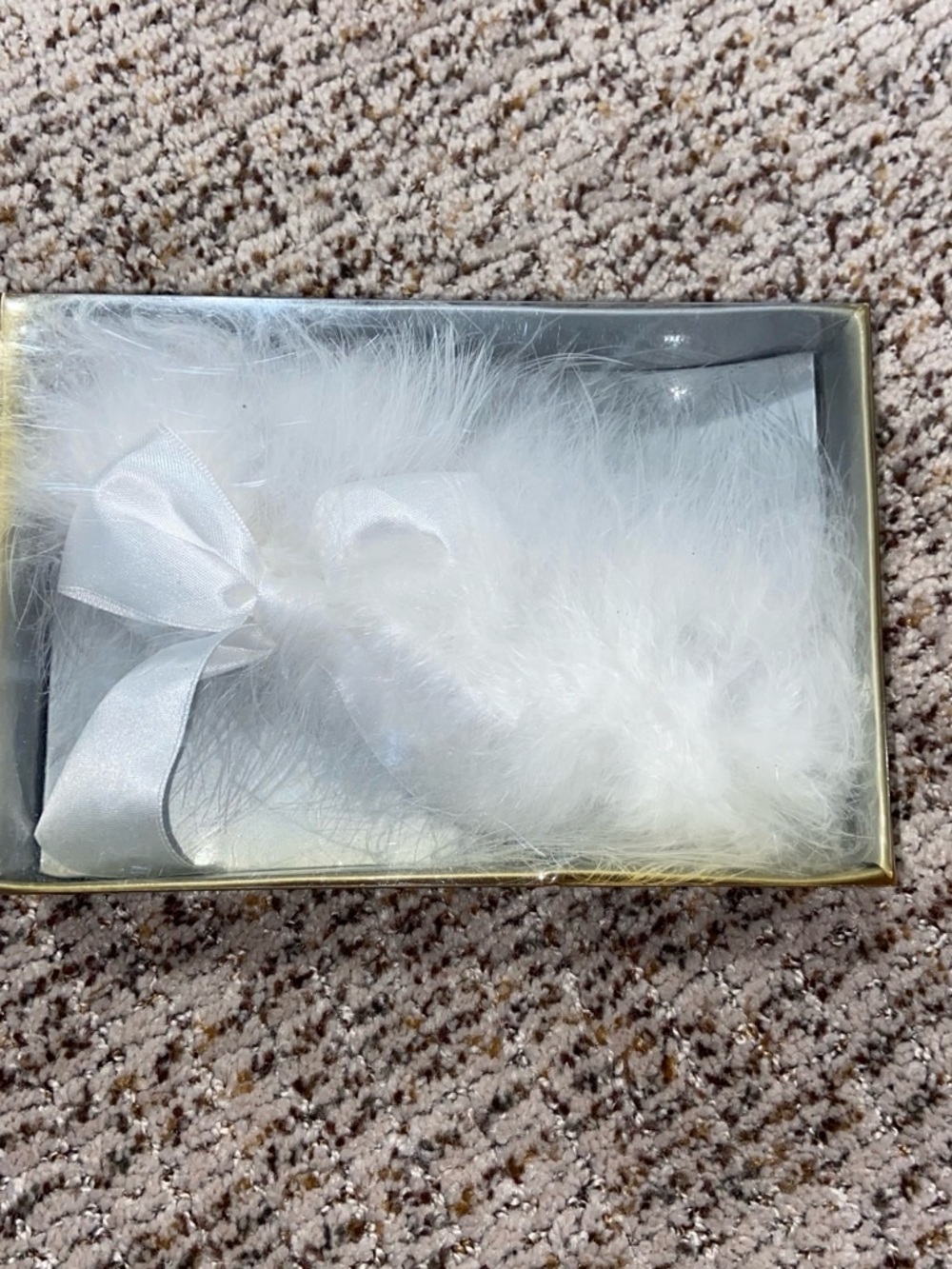 White Marabou Feather Hair Clip with Satin Bow